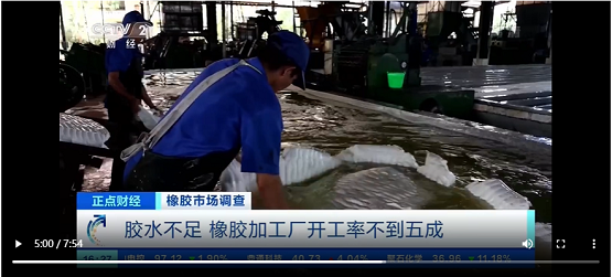 膠水不足，橡膠加工廠開工率不到五成