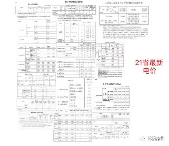21省最新電價(jià) 21省最新電價(jià)
