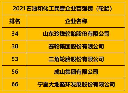 5家輪胎企業(yè),上榜百?gòu)?qiáng)榜! 5家輪胎企業(yè),上榜百?gòu)?qiáng)榜!