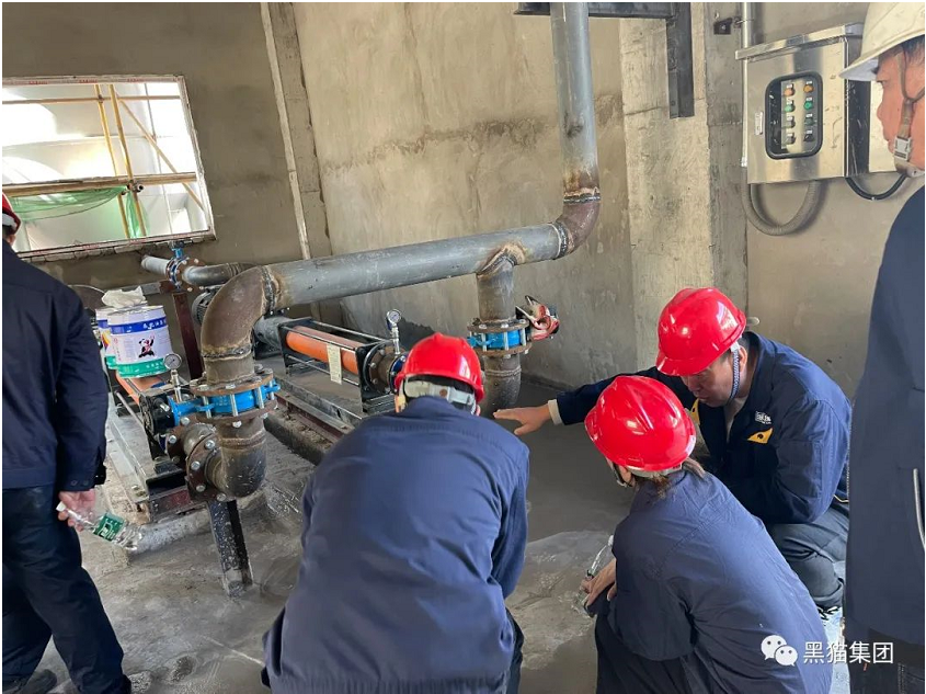 現場檢查的重點施工項目為黑貓股份炭黑尾氣發電項目、黑貓股份炭黑5號線主袋箱體大修項目、景焦能源公司干法脫硫管道保溫項目、景焦能源公司污泥脫水項目等。檢查組在檢查過程中共發現14處安全隱患，并要求各工程項目負責人立即整改。