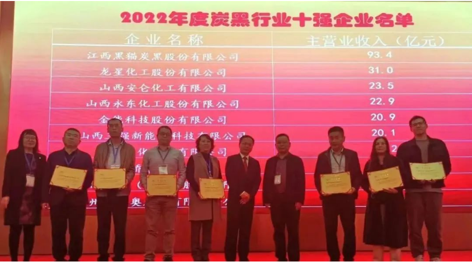 大會上,中國橡膠工業協會為年度炭黑企業十強、炭黑行業杰出貢獻企業頒獎。 大會上,中國橡膠工業協會為年度炭黑企業十強、炭黑行業杰出貢獻企業頒獎。