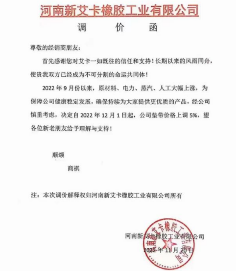 據(jù)“我的輪胎網(wǎng)”統(tǒng)計,11月部分輪胎企業(yè)繼續(xù)漲價/收緊促銷:米其林、馬牌、倍耐力本月均縮小促銷范圍并收緊促銷支持力度;固特異及八月上調(diào)售價后,9、10連續(xù)兩個月收緊促銷力度;優(yōu)科豪馬本月開票價普漲3%,同時取消9-10月指定產(chǎn)品的促銷支持;中策橡膠、三角輪胎也針對個別產(chǎn)品漲價或收緊促銷力度 據(jù)“我的輪胎網(wǎng)”統(tǒng)計,11月部分輪胎企業(yè)繼續(xù)漲價/收緊促銷:米其林、馬牌、倍耐力本月均縮小促銷范圍并收緊促銷支持力度;固特異及八月上調(diào)售價后,9、10連續(xù)兩個月收緊促銷力度;優(yōu)科豪馬本月開票價普漲3%,同時取消9-10月指定產(chǎn)品的促銷支持;中策橡膠、三角輪胎也針對個別產(chǎn)品漲價或收緊促銷力度