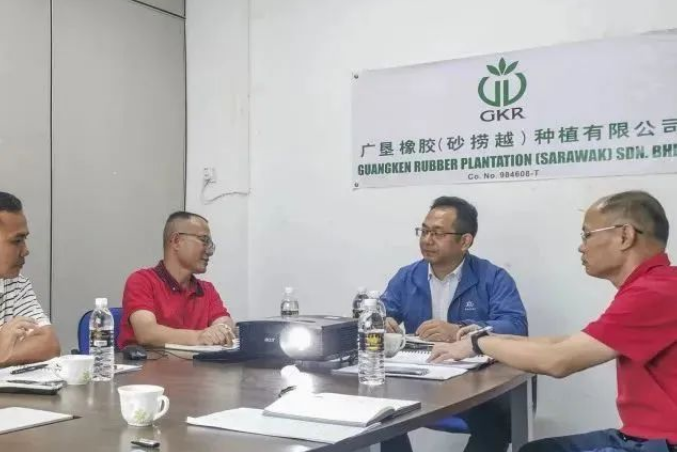楊福云代表廣墾橡膠集團(tuán)黨委對一直堅守在海外崗位上的工作人員表示慰問，并充分肯定了他們?yōu)閺V墾海外事業(yè)發(fā)展所取得的成績。他要求各單位對存在的問題進(jìn)行系統(tǒng)研究分析，為順利推進(jìn)工作創(chuàng)造基礎(chǔ)和條件。